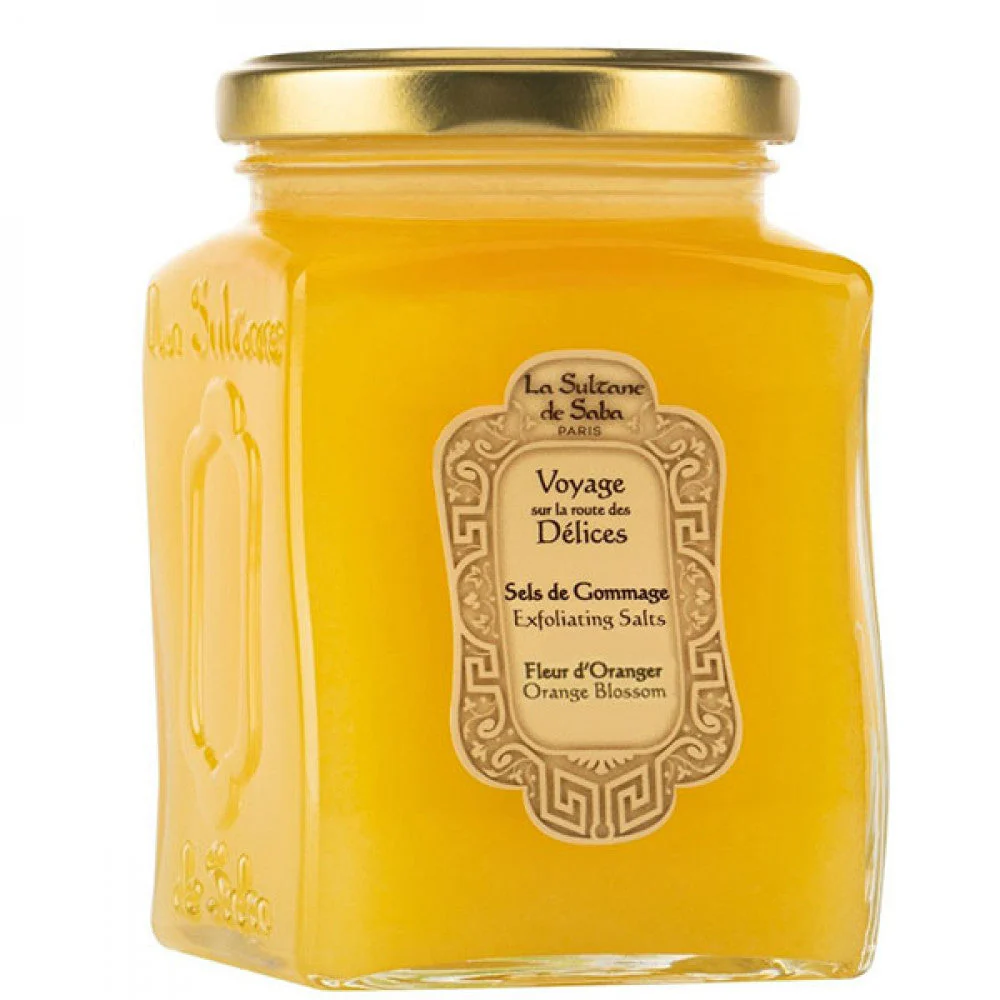 la-sultane-de-saba-orange-blossom-exfoliating-salts-1 LA SULTANE DE SABA Route of Delights – druskos šveitiklis / Exfoliating Salts / 300 g - Paveikslėlis 1