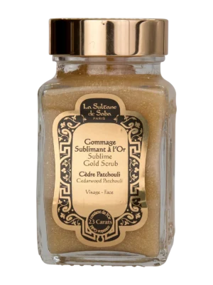 LA SULTANE DE SABA Gold & Champagne – anti-ageing scrub (aukso ir šampano veido šveitiklis su kedru ir pačiuliu) 100 ml