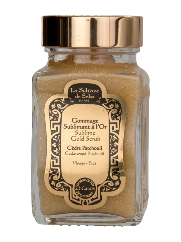LA SULTANE DE SABA Gold & Champagne – anti-ageing scrub (aukso ir šampano veido šveitiklis su kedru ir pačiuliu) 100 ml