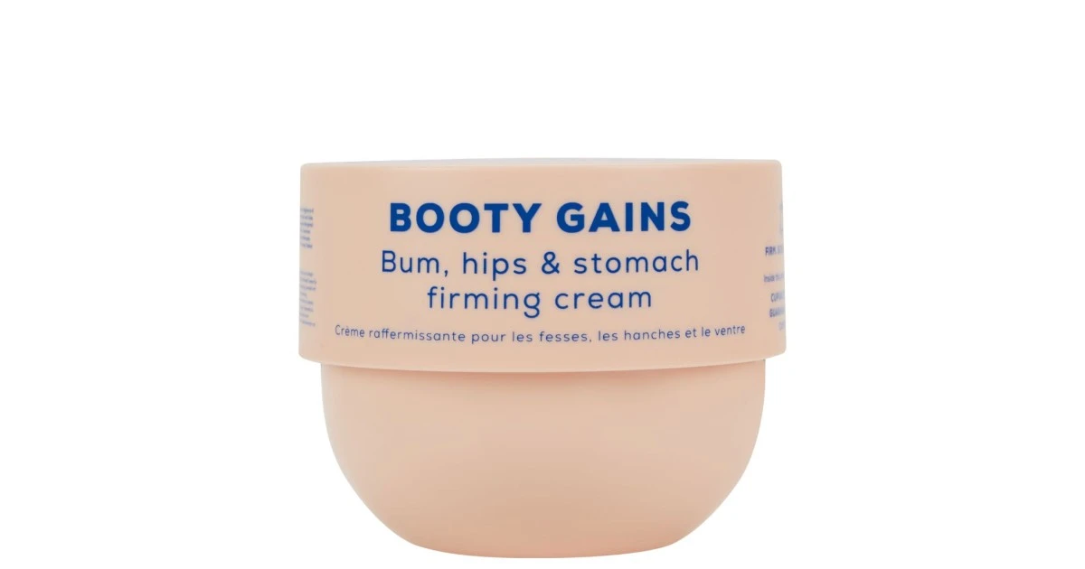 Bloom-blossom-booty-gains-bum-hips-and-stomach-firming-cream-stangrinamasis-kuno-kremas-240ml-5060193643984 BOOTY GAINS Bum, Hips & Stomach Firming Cream Stangrinamasis kūno kremas, 240ml - Paveikslėlis 1