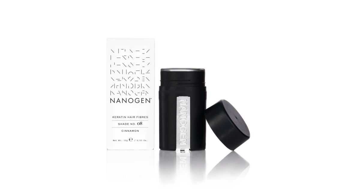 Nanogen-keratin-hair-fibres-plauku-efekta-sukurianti-pudra-skaidulos-15g Keratin Hair Fibres Plaukų efektą sukurianti pudra-skaidulos, 15g - Paveikslėlis 1