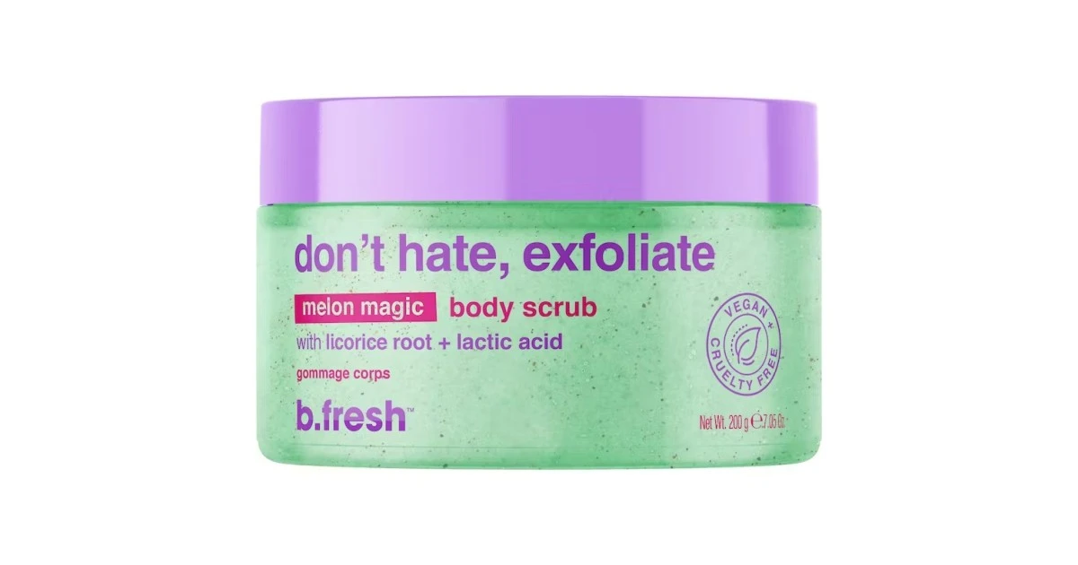 bfresh-don-t-hate-exfoliate-melon-magic-body-scrub-melionu-aromato-kuno-sveitiklis-200g-9347108051468 Don't Hate, Exfoliate Melon Magic Body Scrub Melionų aromato kūno šveitiklis, 200g - Paveikslėlis 1