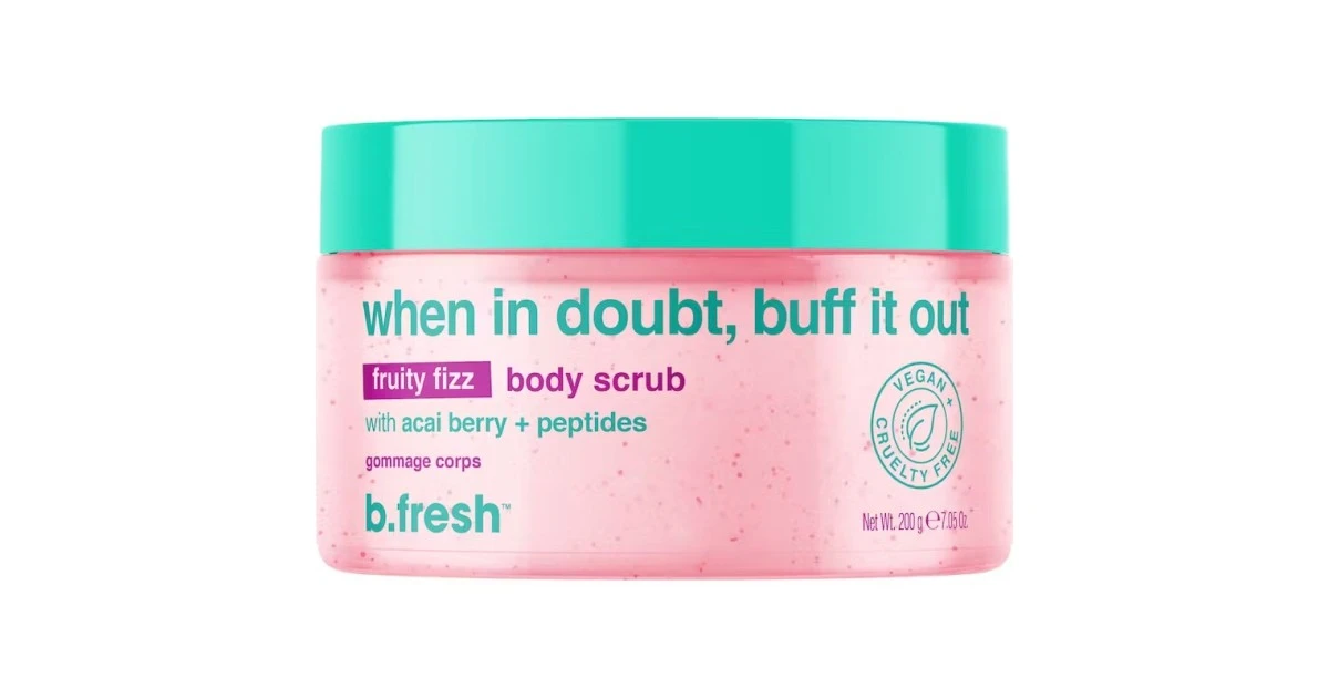 bfresh-when-in-doubt-buff-it-out-fruity-fizz-body-scrub-uogu-aromato-kuno-sveitiklis-200g-9347108051475 When In Doubt, Buff It Out Fruity Fizz Body Scrub Uogų aromato kūno šveitiklis, 200g - Paveikslėlis 1