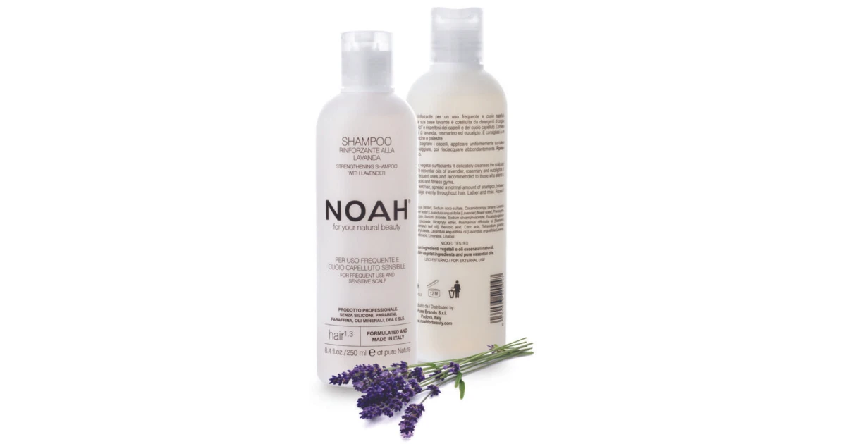 noah-1-3-strengthening-shampoo-with-lavender-stiprinamasis-sampunas-kasdieniam-naudojimui-jautriai-galvos-odai-250ml-8034063520047 1.3. Strengthening Shampoo With Lavender Stiprinamasis šampūnas kasdieniam naudojimui, jautriai galvos odai, 250ml - Paveikslėlis 1