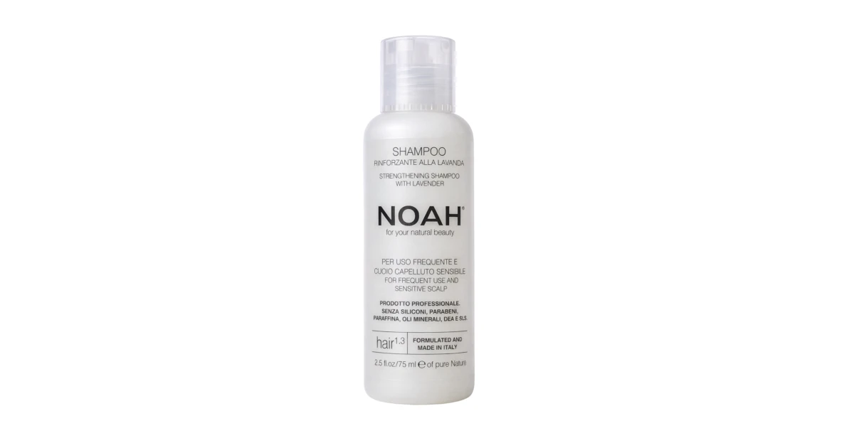 noah-1-3-strengthening-shampoo-with-lavender-stiprinamasis-sampunas-kasdieniam-naudojimui-jautriai-galvos-odai-75ml-8034063522584 1.3. Strengthening Shampoo With Lavender Stiprinamasis šampūnas kasdieniam naudojimui, jautriai galvos odai, 75ml - Paveikslėlis 1