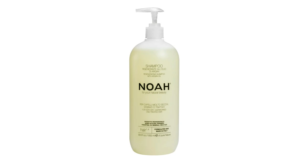 noah-1-4-regenerating-shampoo-with-argan-oil-sampunas-sausiems-ir-chemiskai-pazeistiems-plaukams-1000-ml-8034063520559 1.4. Regenerating Shampoo With Argan Oil Šampūnas sausiems ir chemiškai pažeistiems plaukams, 1000 ml - Paveikslėlis 1