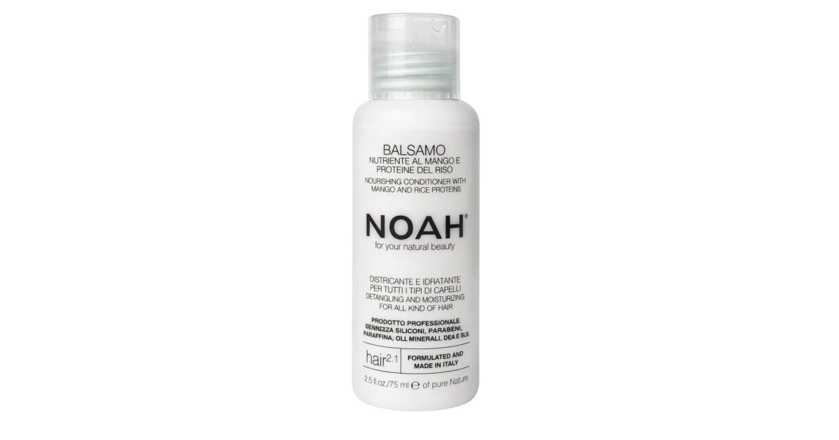 noah-2-1-nourishing-conditioner-with-mango-and-rice-proteins-maitinamasis-balzamas-lengvinantis-plauku-issukavima-75ml-8034063522591 2.1. Nourishing Conditioner With Mango And Rice Proteins Maitinamasis balzamas lengvinantis plaukų iššukavimą, 75ml