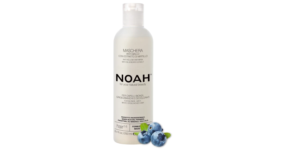 noah-2-6-anti-yellow-hair-mask-geltonus-tonus-neutralizuojanti-plauku-kauke-250ml-8034063522188 2.6. Anti-Yellow Hair Mask Geltonus tonus neutralizuojanti plaukų kaukė, 250ml - Paveikslėlis 1
