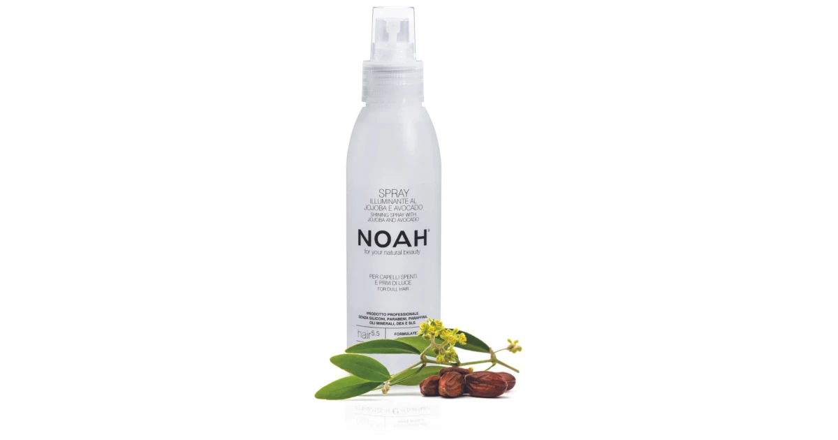 noah-5-5-shining-spray-with-jojoba-and-avocado-blizgesio-suteikiantis-purskiklis-plaukams-125-ml-8034063520146 5.5. Shining Spray With Jojoba And Avocado Blizgesio suteikiantis purškiklis plaukams, 125 ml