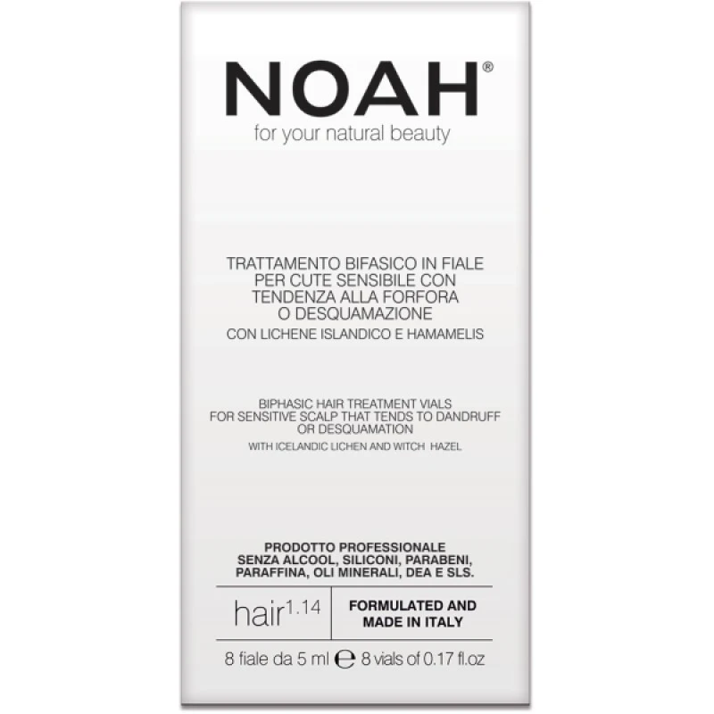 noah-Biphasic-Hair-Treatment-Vials-Serumas-jautriai-linkusiai-pleiskanoti-odai-8034063521266 1.14. Biphasic Hair Treatment Vials Serumas jautriai, linkusiai pleiskanoti odai 8x5ml - Paveikslėlis 1