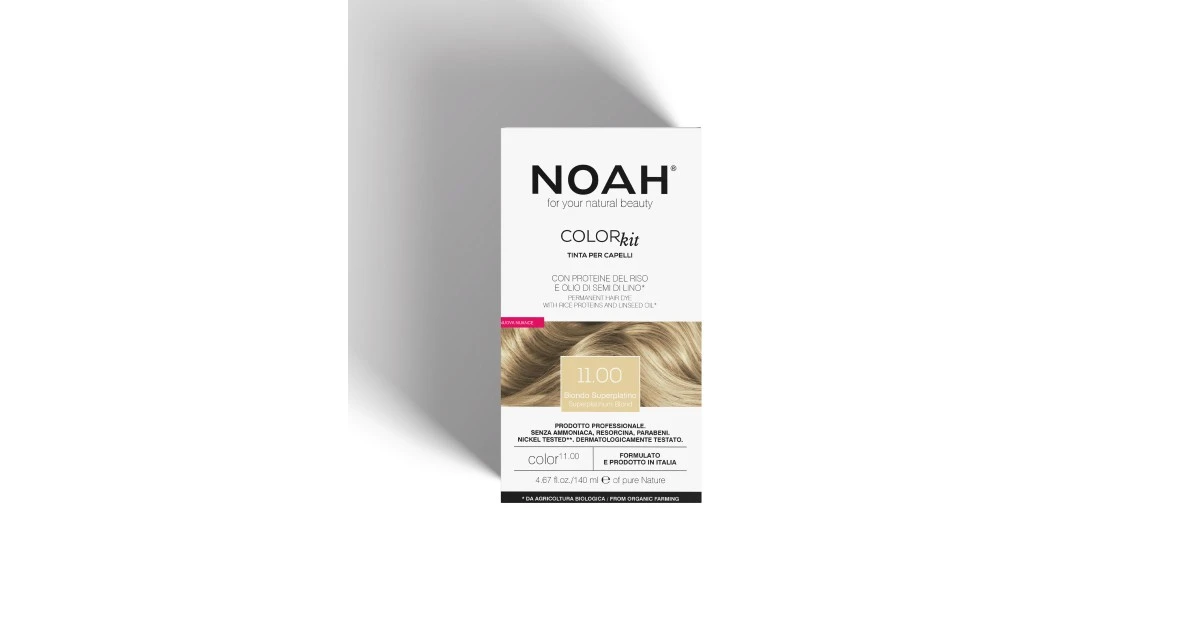noah-color-kit-11-00-superplatinum-blond-ilgalaikiai-plauku-dazai-140ml-8034063522720 Color Kit 11.00 Superplatinum Blond Ilgalaikiai plaukų dažai, 140ml - Paveikslėlis 1