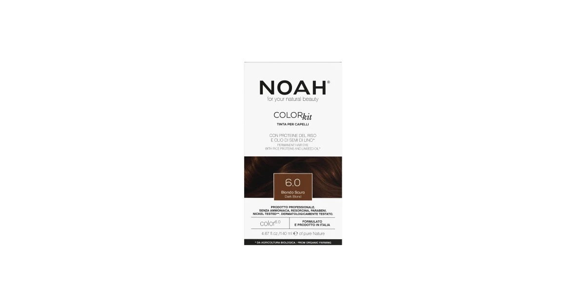 noah-color-kit-6-0-dark-blond-ilgalaikiai-plauku-dazai-140-ml-8034063520962 Color Kit 6.0 Dark Blond Ilgalaikiai plaukų dažai, 140 ml - Paveikslėlis 1