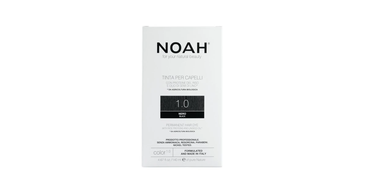 noah-permanent-hair-dye-1-0-black-ilgalaikiai-plauku-dazai-140-ml-8034063520900 Permanent Hair Dye 1.0 Black Ilgalaikiai plaukų dažai, 140 ml