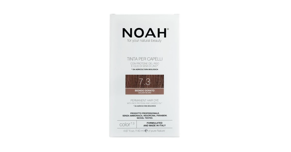 noah-permanent-hair-dye-7-3-golden-blond-ilgalaikiai-plauku-dazai-140-ml-8034063520993 Permanent Hair Dye 7.3 Golden Blond Ilgalaikiai plaukų dažai, 140 ml - Paveikslėlis 1