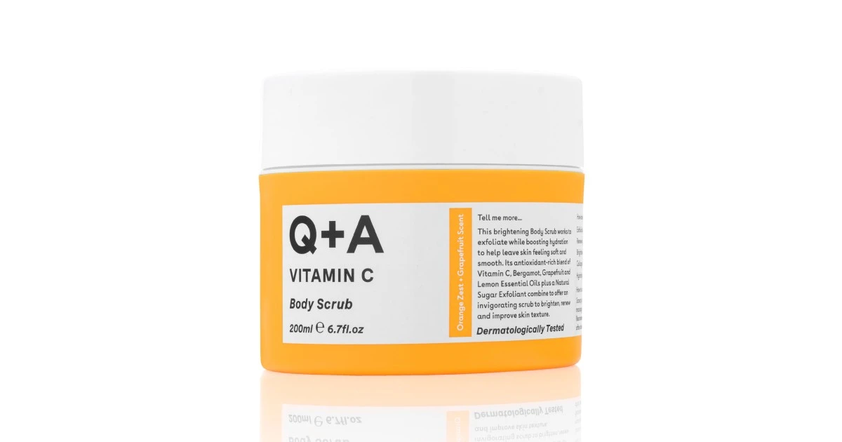 q-a-vitamin-c-body-scrub-kuno-sveitiklis-su-vitaminu-c-200ml-5061066470249 Vitamin C Body Scrub Kūno šveitiklis su vitaminu C, 200ml - Paveikslėlis 1