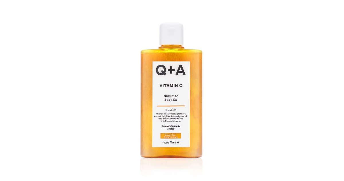 q-a-vitamin-c-shimmer-body-oil-zerintis-kuno-aliejus-150ml-5061066470218 Vitamin C Shimmer Body Oil Žėrintis kūno aliejus, 150ml - Paveikslėlis 1