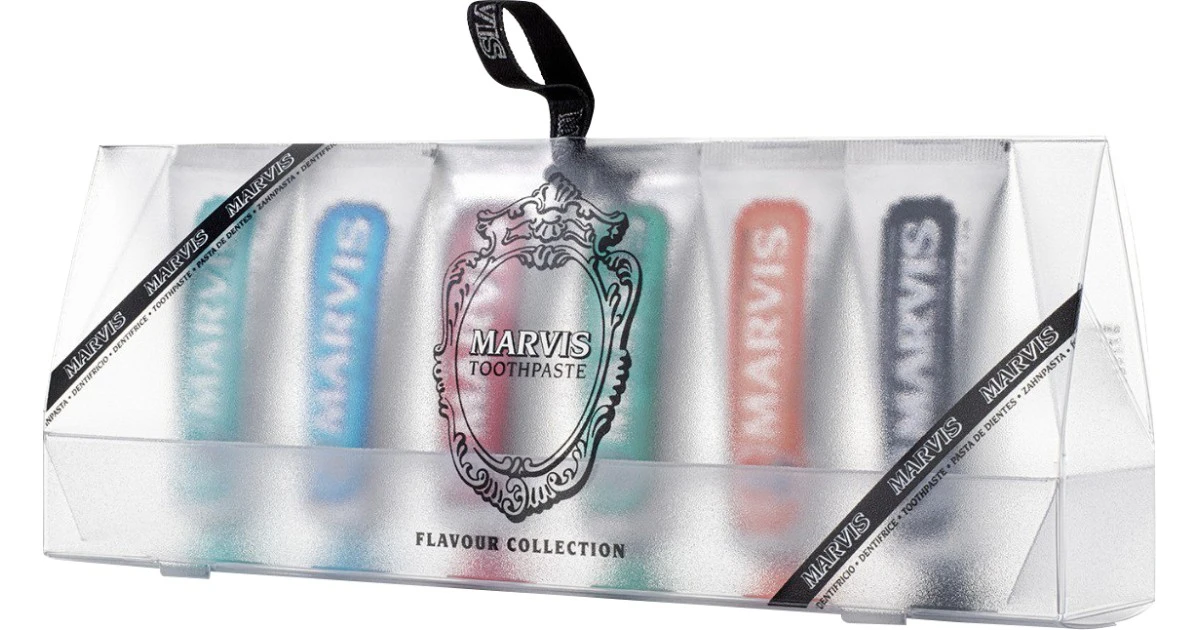 toothpaste-flavor-collection-gift-set-dantu-pastu-rinkinys-6-25ml-8004395111053 Whitening Mint Balinanti mėtų skonio dantų pasta, 85 ml