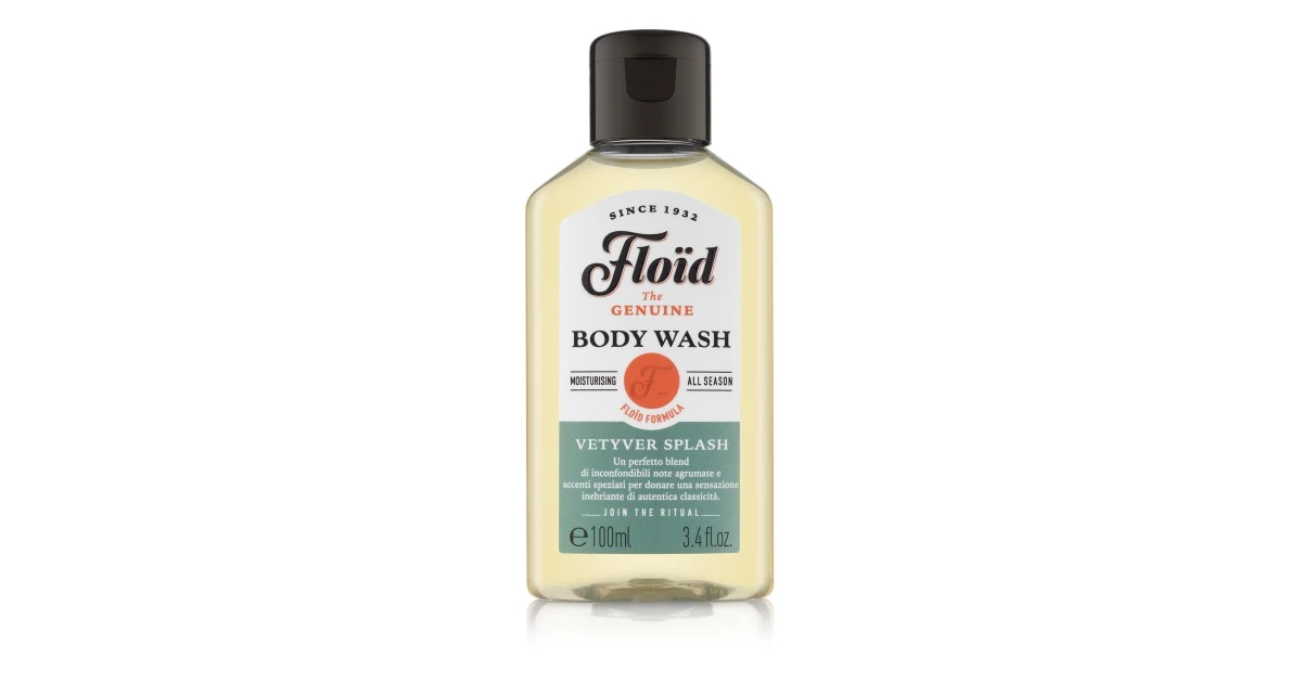 floid-body-wash-vetyver-splash-drekinamasis-duso-gelis-100ml-8004395321360 Body Wash Vetyver Splash Drėkinamasis dušo gelis, 100 ml - Paveikslėlis 1
