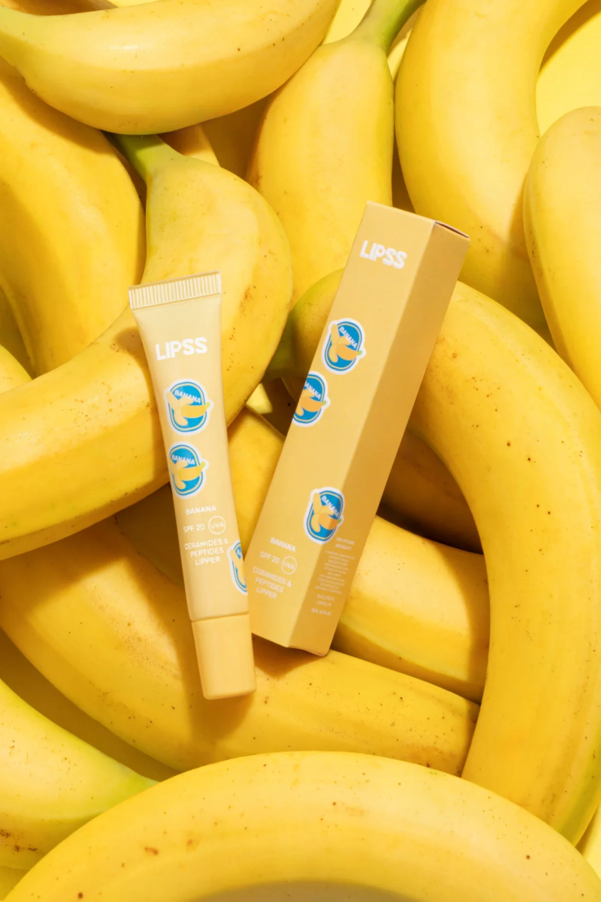 LIPSS LIPPER Banana lūpų balzamas su SPF 20 UVA, 9 ml - Paveikslėlis 3