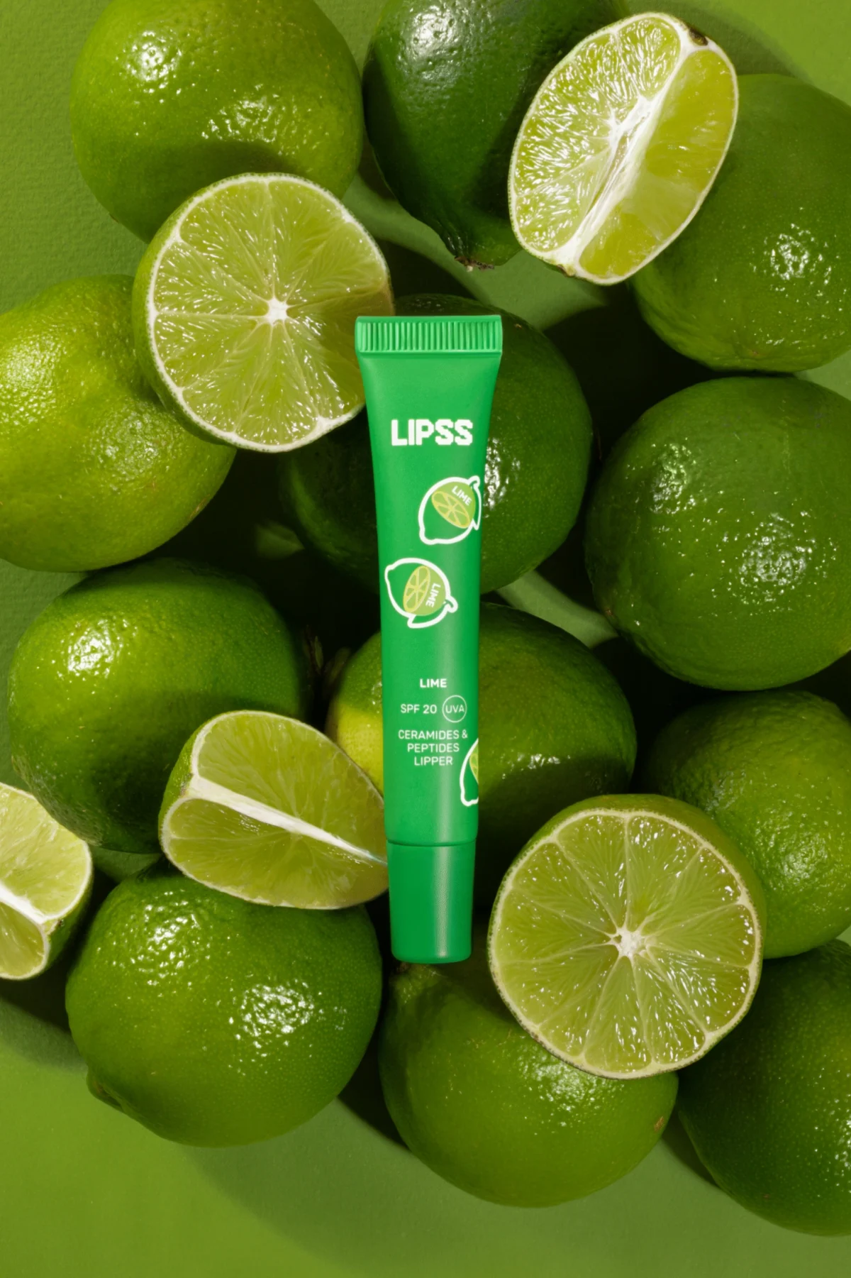 LIPSS LIPPER Lime lūpų balzamas su SPF 20 UVA, 9 ml - Paveikslėlis 3