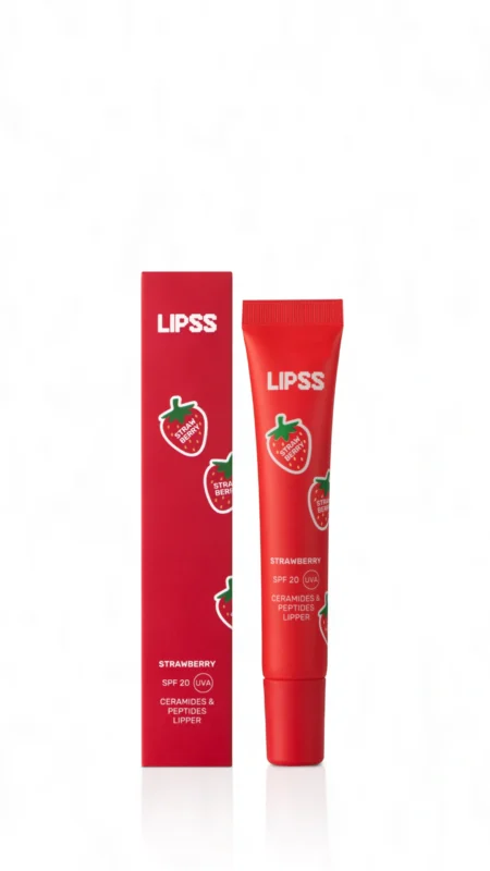 LIPSS LIPPER Strawberry lūpų balzamas su SPF 20 UVA, 9 ml