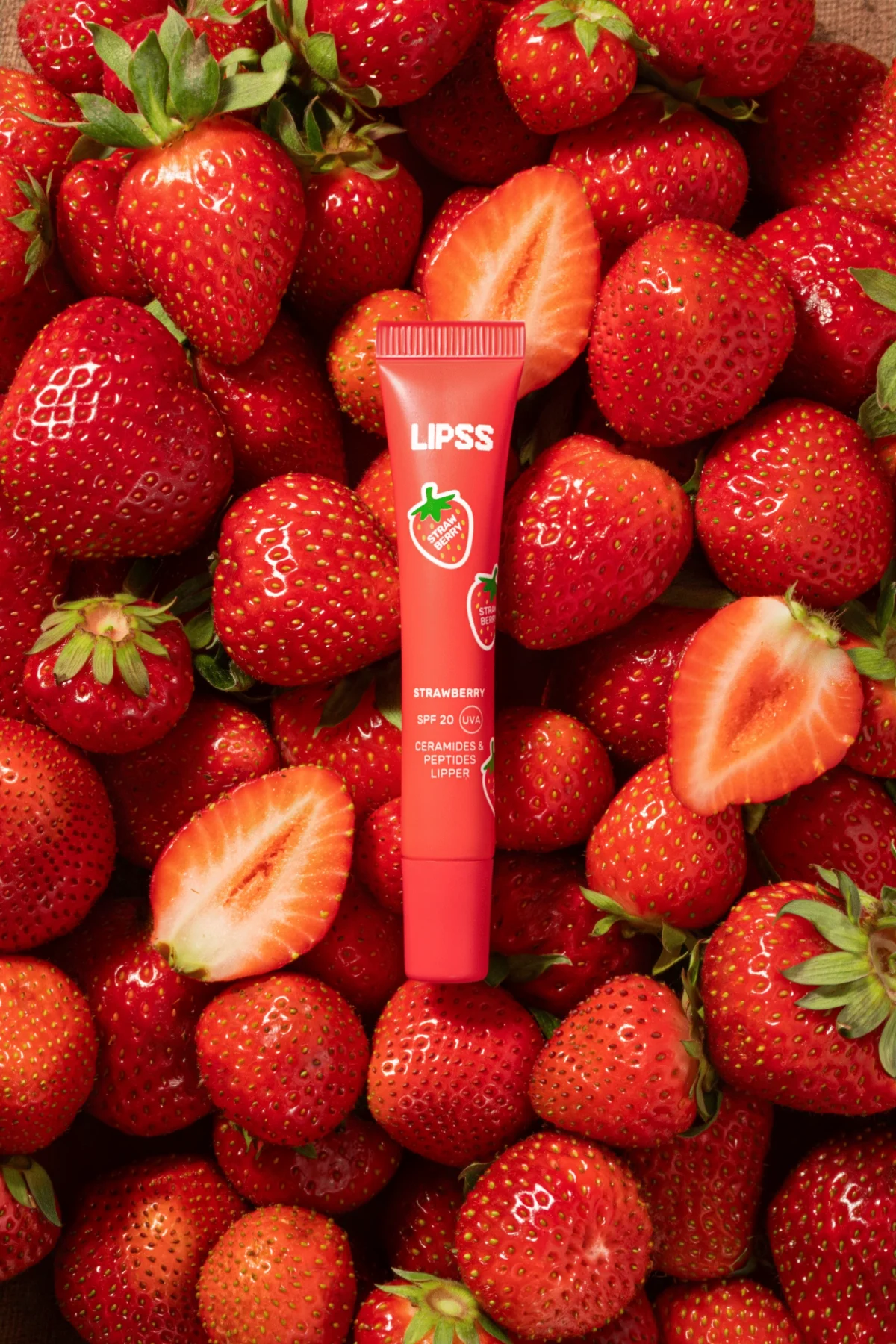 LIPSS LIPPER Strawberry lūpų balzamas su SPF 20 UVA, 9 ml - Paveikslėlis 3